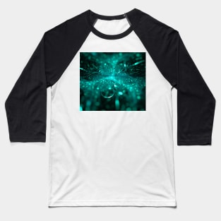 Digital Design - Turquoise Floral Baseball T-Shirt